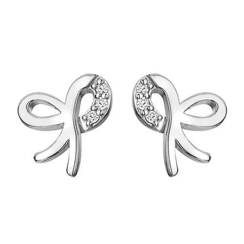 Hot Diamonds DE730 Damen-Ohrringe Ohrstecker Silber mit Diamanten Schleife