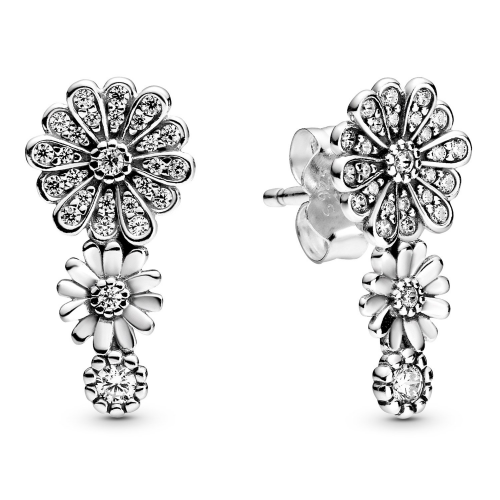 Pandora 298876C01 Damen-Ohrringe Ohrstecker Gänseblümchen Trio Silber