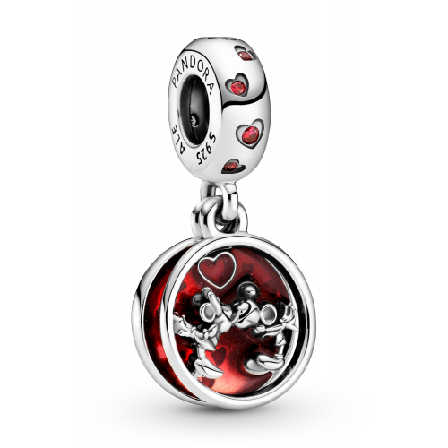 Pandora 799298C01 Silber Charm-Anhänger Micky & Minnie Maus Liebe und Küsse