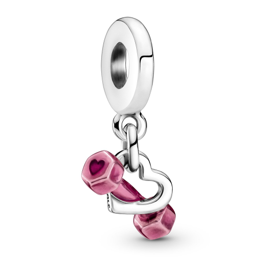 Pandora 799545C01 Silber Charm-Anhänger Hantel & Herz