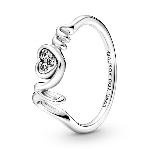 Pandora 191149C01 Damen-Ring Mom Pavé Herz Silber