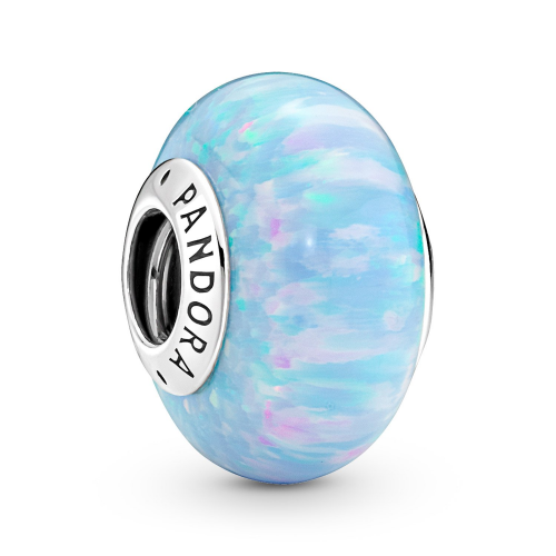 Pandora 791691C01 Bead-Charm Muranoglas Opalisierendes Meeresblau