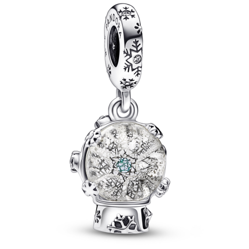 Pandora 792369C01 Charm Anhänger Schneeflocken Schneekugel