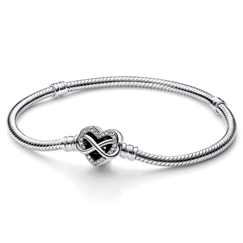 Pandora 592645C01 Damenarmband Silber Funkelndes Unendlichkeits-Herz