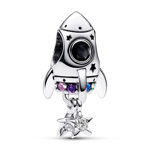 Pandora 792831C01 Silber Charm Weltraum Liebes-Rakete