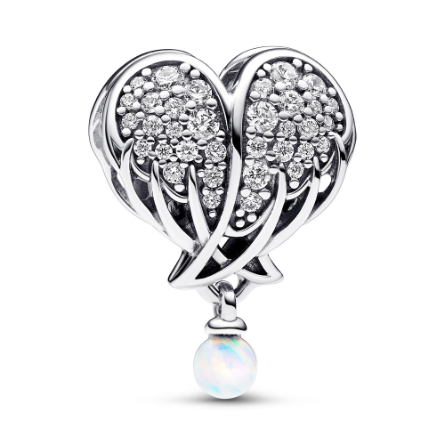 Pandora 792980C01 Silber-Charm Funkelnder Engelsflügel & Heart