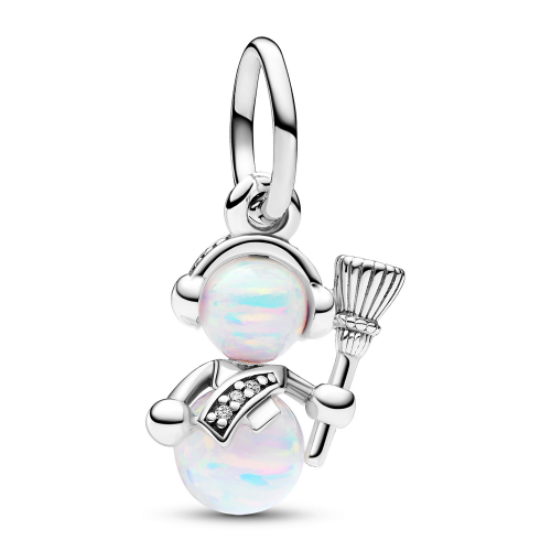 Pandora 792981C01 Silber Charm-Anhänger Opalisierender Schneemann