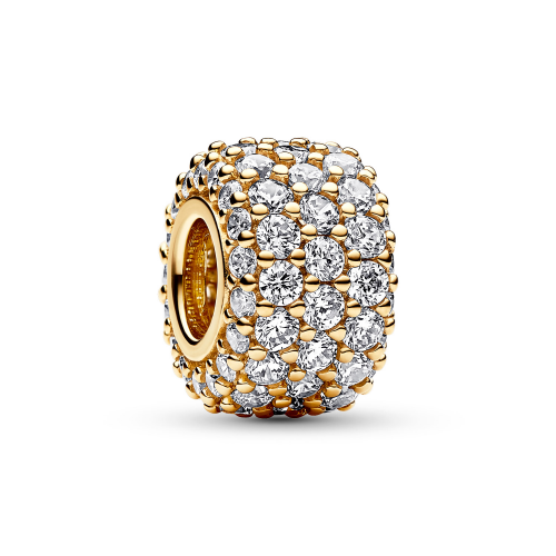 Pandora 762820C01 Charm Funkelndes Pavé Dreireihig Goldfarben