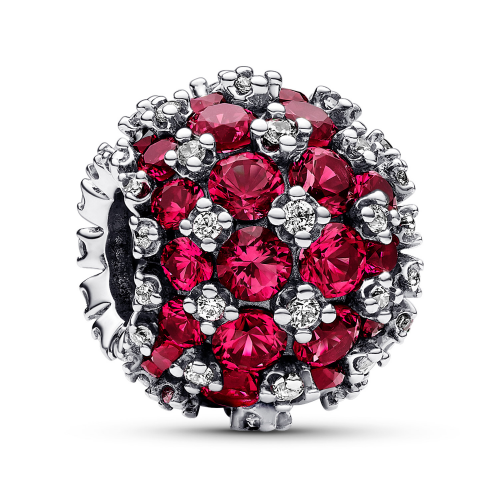 Pandora 792630C03 Charm Silber Funkelndes Pavé Rund Rot