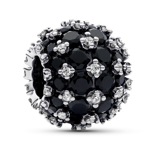 Pandora 792630C04 Charm Silber Funkelndes Pavé Rund Schwarz