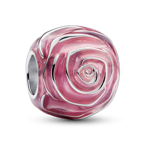 Pandora 793212C01 Silber Charm Pinkfarbene Blühende Rose