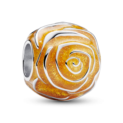 Pandora 793212C02 Silber Charm Gelbe Blühende Rose