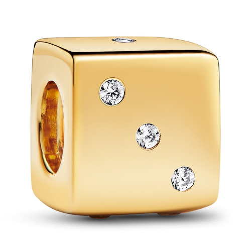 Pandora 761269C01 Charm Funkelnder Würfel Goldfarben