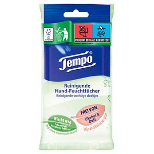 Tempo Handreinigungstücher Reinigend, 10 Tücher