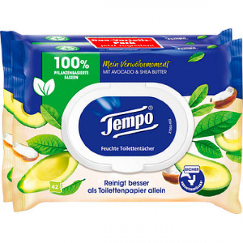 Tempo Feuchtes Toilettenpapier Mein Verwöhnmoment Duo-Pack 1-lagig, 2x 42 Tücher