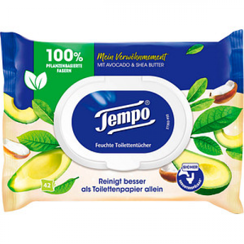 Tempo Feuchtes Toilettenpapier Mein Verwöhnmoment 1-lagig, 42 Tücher