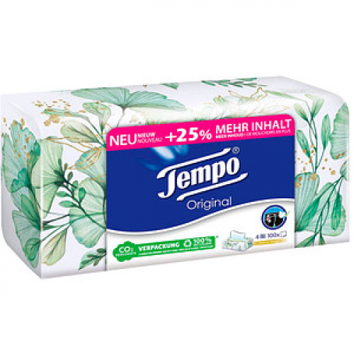 Tempo Taschentücherbox Original 4-lagig weiß, 100 Tücher