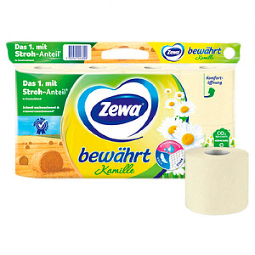 Zewa Toilettenpapier bewährt Kamille 3-lagig, 8 Rollen