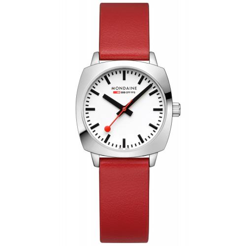 Mondaine MSL.31110.LCV Damenuhr Petite Cushion Rot 31 mm