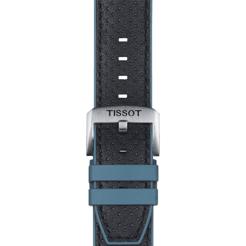 Tissot T852.046.785 Uhrenarmband 22 mm Leder/Kautschuk Schwarz-Blau