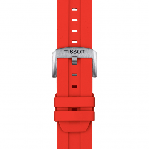 Tissot T852.047.920 Uhrenarmband 22 mm Silikon Rot