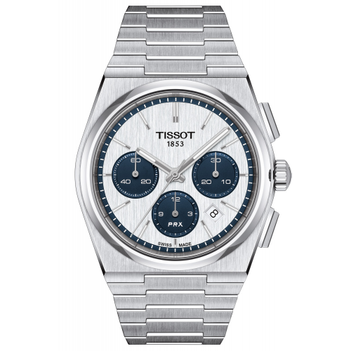 Tissot T137.427.11.011.01 Herrenuhr Automatik PRX Chronograph Silber/Blau