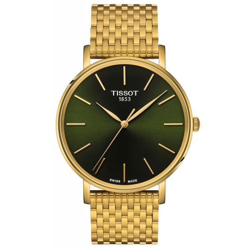 Tissot T143.410.33.091.00 Herrenuhr Everytime Goldfarben/Grün