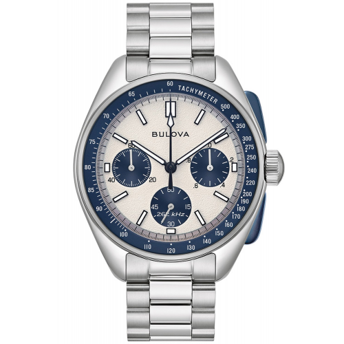 Bulova 98K112 Herrenuhr Chronograph Lunar Pilot Blau mit 2 Bändern