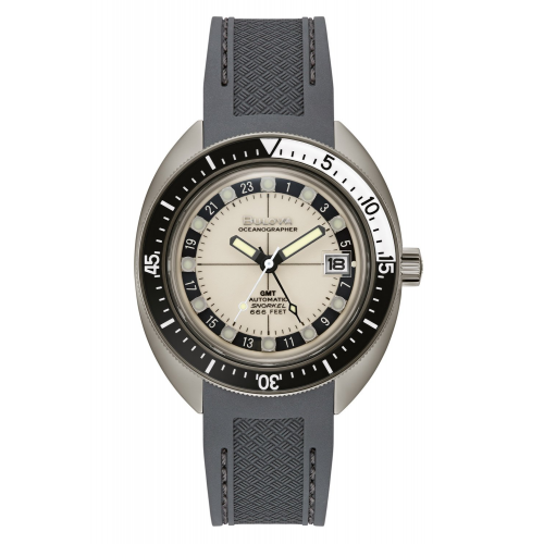 Bulova 98B407 Herren-Armbanduhr Automatik GMT Grau Oceanographer