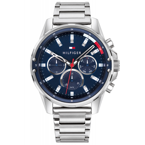 Tommy Hilfiger 1791788 Herren-Multifunktionsuhr Mason Stahl/Blau