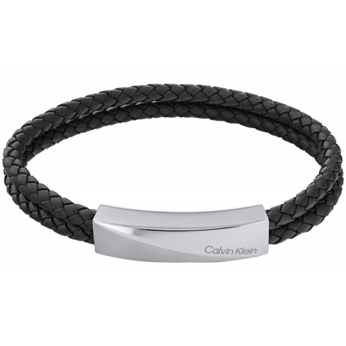 Calvin Klein 35000097 Herrenarmband Leder Schwarz Edelstahl