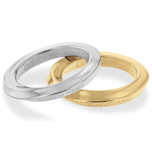 Calvin Klein 35000330 Damenring-Set Bicolor Stacking Twisted Ring