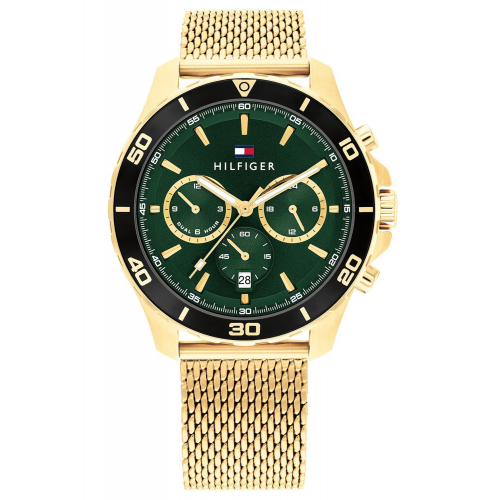 Tommy Hilfiger 1792093 Herrenuhr Jordan Multifunktion Goldfarben/Grün