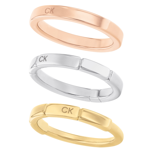 Calvin Klein 35000458 Damen Ring-Set Tricolor Soft Squares