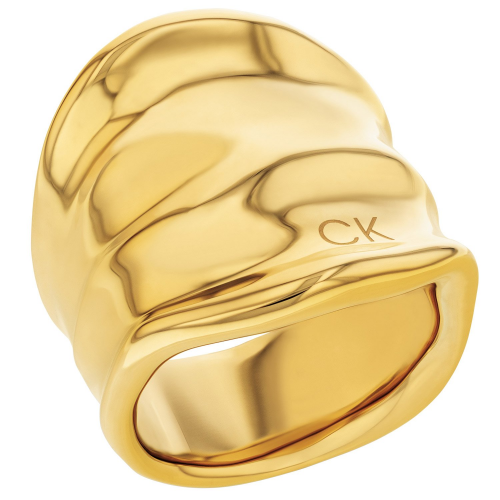 Calvin Klein 35000646 Damenring Edelstahl Goldfarben Elemental