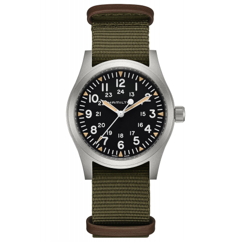 Hamilton H69529933 Herrenuhr Khaki Field Mechanical 42 mm Grün/Schwarz