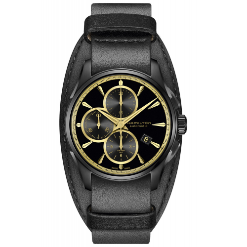 Hamilton H32506730 Herren-Automatikuhr Jazzmaster Chrono Schwarz/Goldfarben