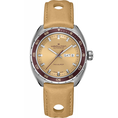 Hamilton H35435820 Herrenuhr Pan Europ Day Date Automatik Beige 2 Bänder