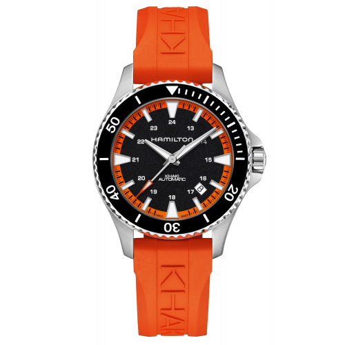 Hamilton H82395331 Armbanduhr Automatik Khaki Navy Scuba Auto Orange