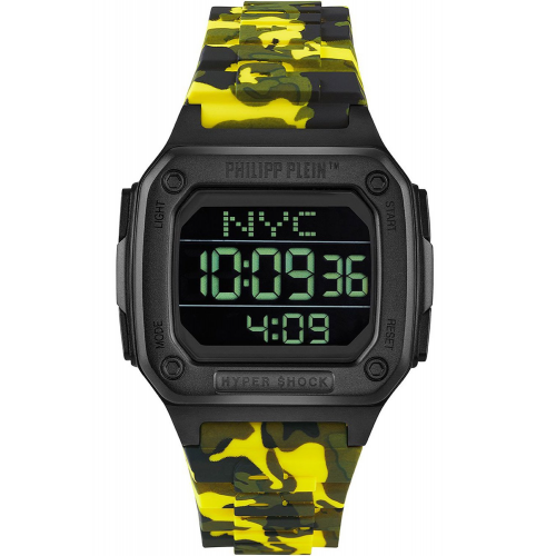 Philipp Plein PWHAA1722 Digitaluhr Hyper $hock Camouflage Gelb