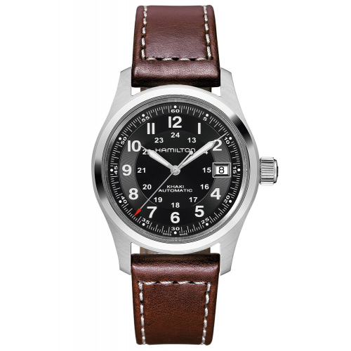 Hamilton H70455533 Automatik Armbanduhr Khaki Field Auto 38 mm Braun/Schwarz