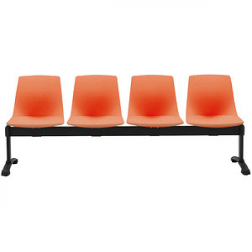 BISLEY 4-Sitzer Traversenbank BLOOM orange schwarz Kunststoff