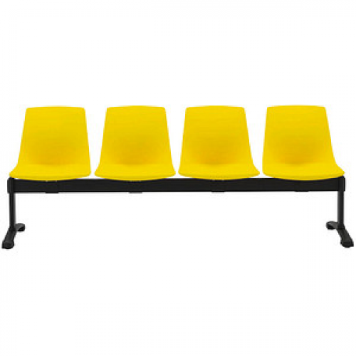 BISLEY 4-Sitzer Traversenbank BLOOM gelb schwarz Kunststoff