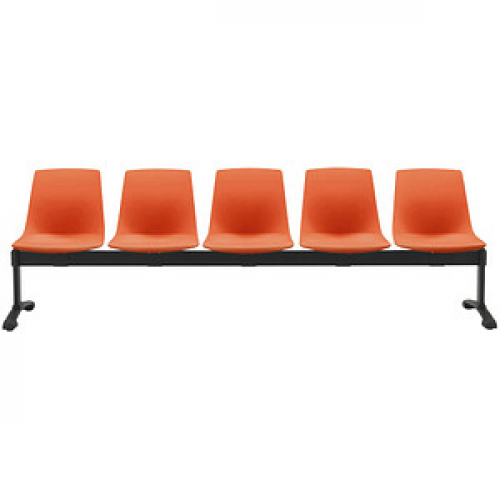 BISLEY 5-Sitzer Traversenbank BLOOM orange schwarz Kunststoff