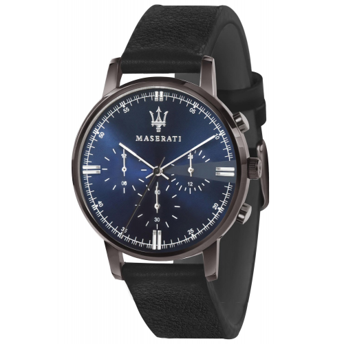 Maserati R8871630002 Herrenuhr Chronograph Eleganza schwarz/blau