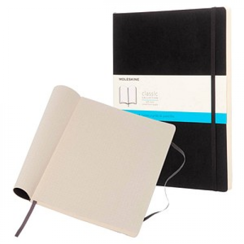 MOLESKINE Notizbuch Classic Collection flexibler Einband ca. DIN A4 punktraster, schwarz Softcover 192 Seiten