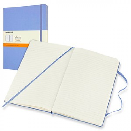 MOLESKINE Notizbuch Classic Collection fester Einband ca. DIN A4 liniert, hortensienblau Hardcover 192 Seiten