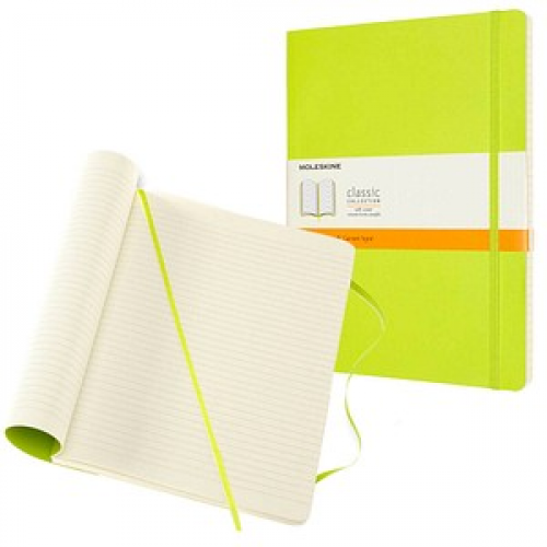 MOLESKINE Notizbuch Classic Collection flexibler Einband ca. DIN A4 liniert, hellgrün Softcover 192 Seiten