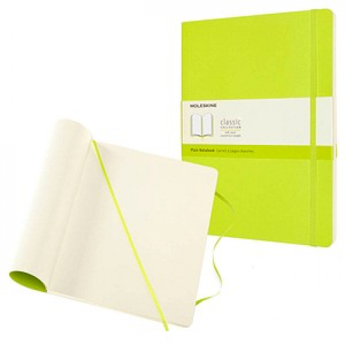 MOLESKINE Notizbuch Classic Collection flexibler Einband ca. DIN A4 blanko, hellgrün Softcover 192 Seiten