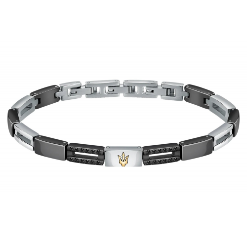 Maserati JM223ATZ22 Herrenarmband Edelstahl mit Keramik Schwarz